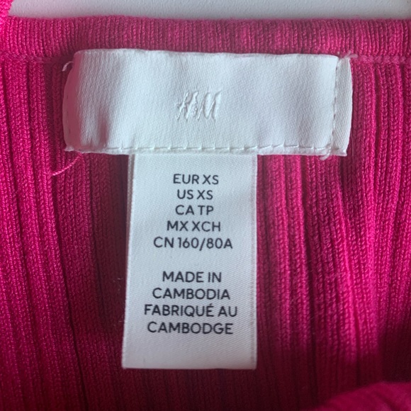 H&M Hot Pink Cropped Tank Top - Picture 2 of 4